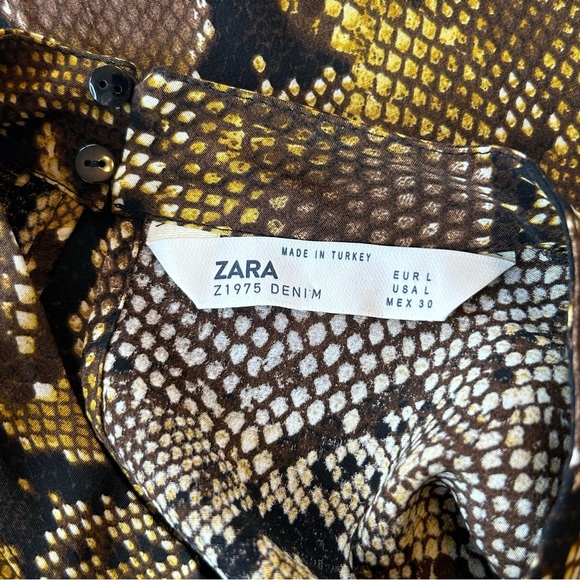 Zara Snakeskin Print Dress Sz L EUC - Picture 7 of 13